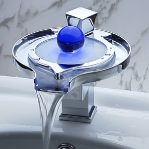 Single Handle Special Frisbee Design Waterfall Bathroom Vanity Sink Faucet