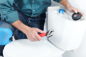 Plumber Fixing Toilet