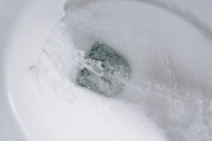 image of a gurgling toilet when shower drains
