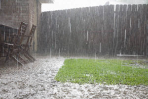 rainfall and backyard with plumbing system