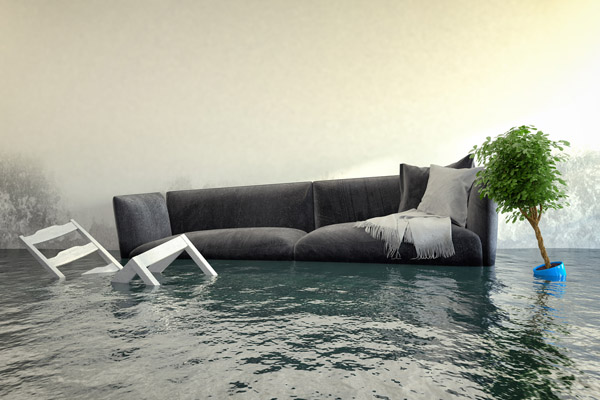 flooding at home due to burst pipe