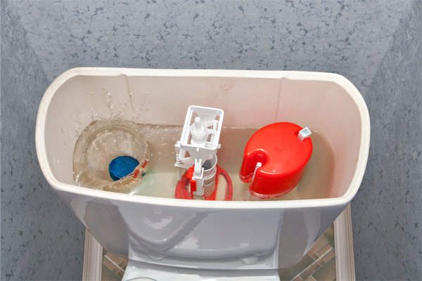 interior of toilet tank