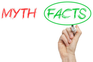 image of facts vs myths depicting tankless water heaters