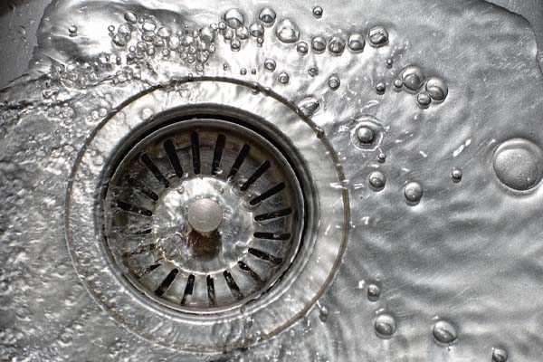 image of a kitchen sink and drain