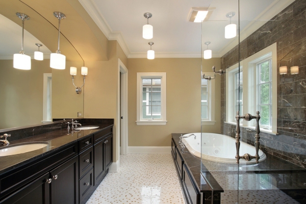bathroom with bright lighting
