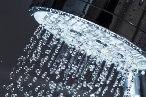 close up of shower head