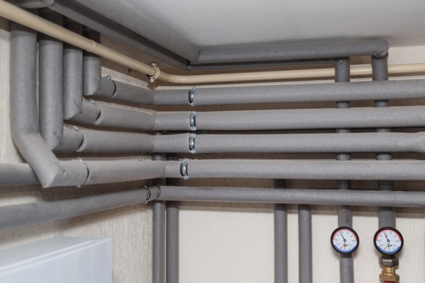 insulated pipelines of a house