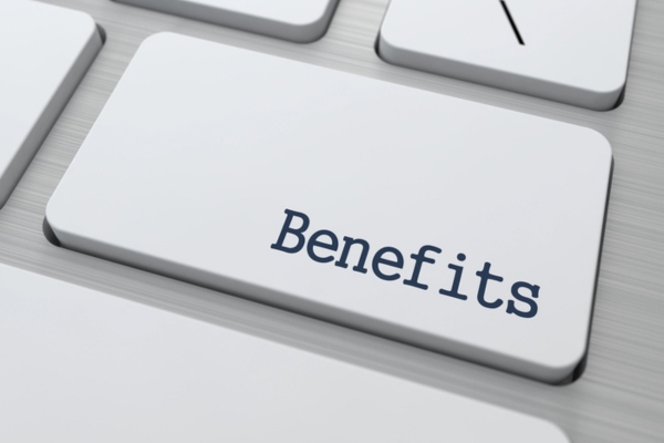 BENEFITS on a keyboard key depicting upgrading Bathroom Plumbing