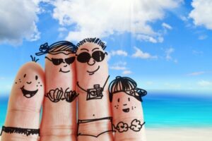finger family on a beach vacation
