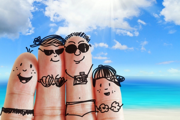finger family on a beach vacation